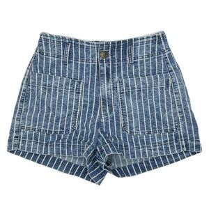 Blue Striped Women's Shorts